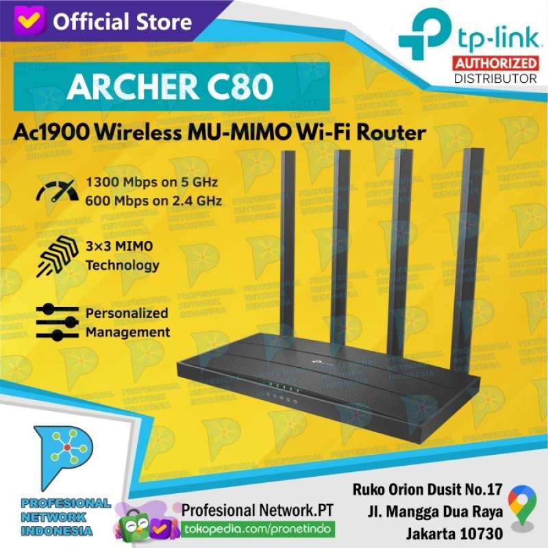 Jual TP-LINK ARCHER C80 AC1900 Wireless MU-MIMO Wi-Fi Router di Seller ...