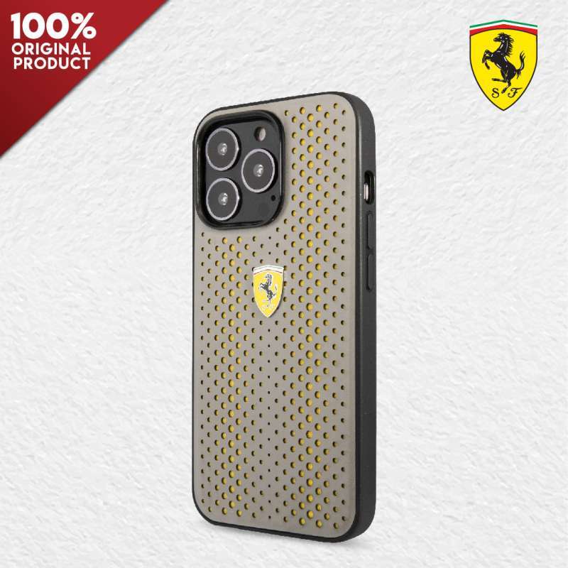 Jual Case iPhone 14 / Plus / Pro / Pro Max Ferrari PU Perforated 14