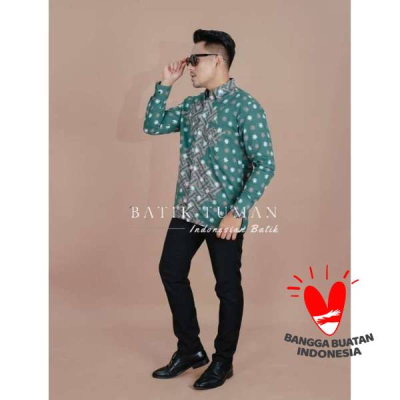 Jual KEMEJA MARTINO MINT GREEN DARK TOSCA Kemeja Batik Pria Lengan