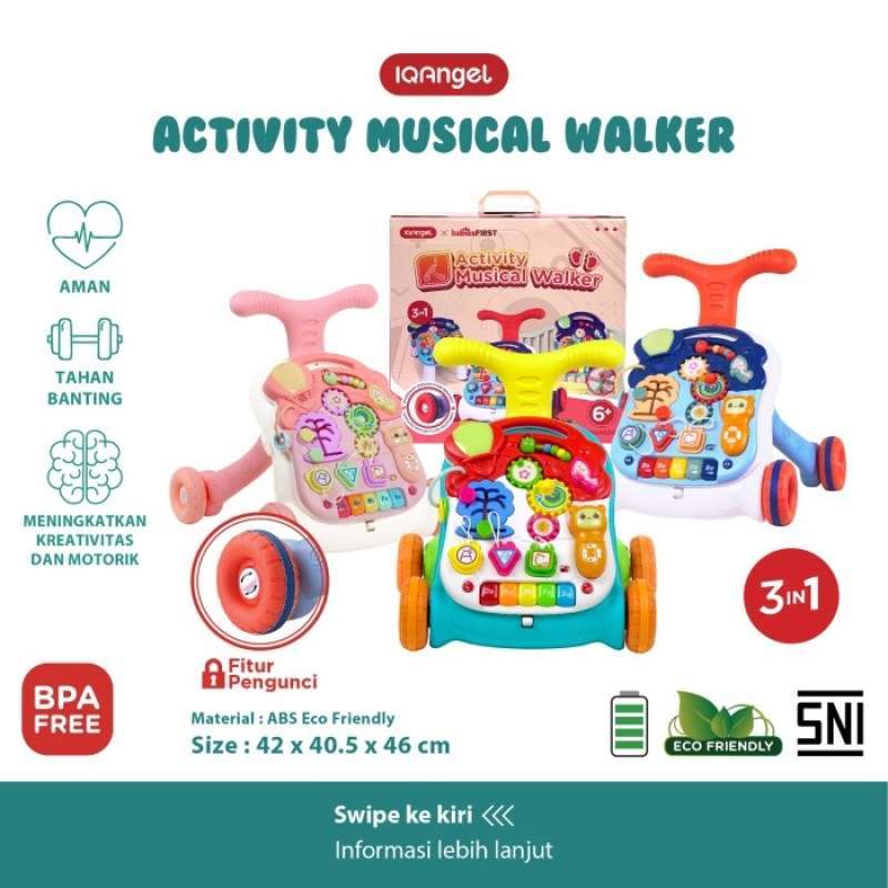 â Iq Angel Activity Musical Walker Baby Walker Push Walker