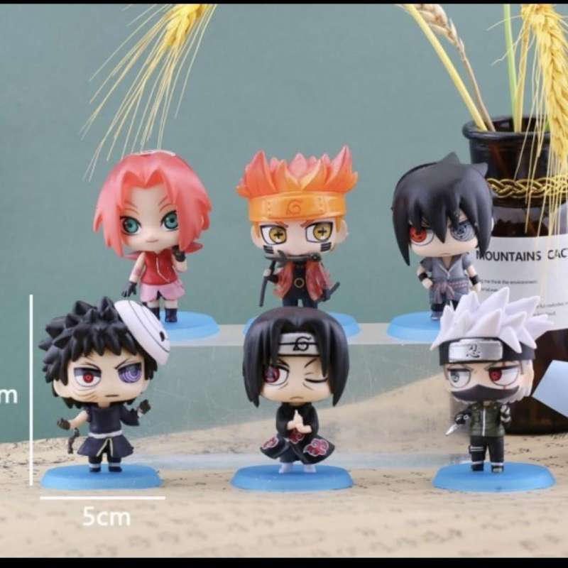 Jual Action Figure Naruto Sasuke Itachi Kakashi Chibi Set 6 Pcs Di ...