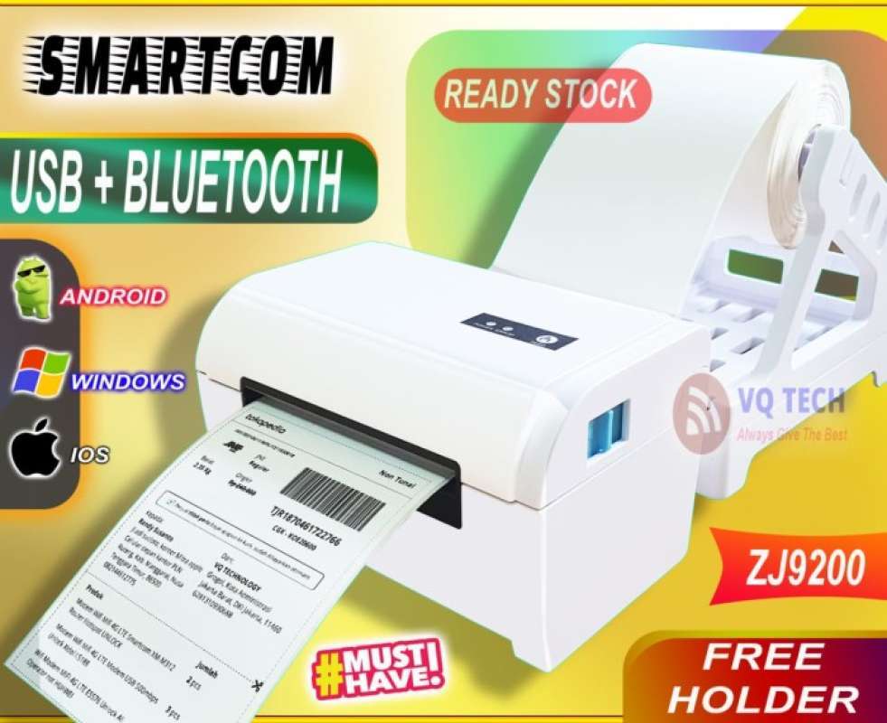 Promo Barcode Printer Alamat Label BLUETOOTH LP9200 FREE HOLDER Size