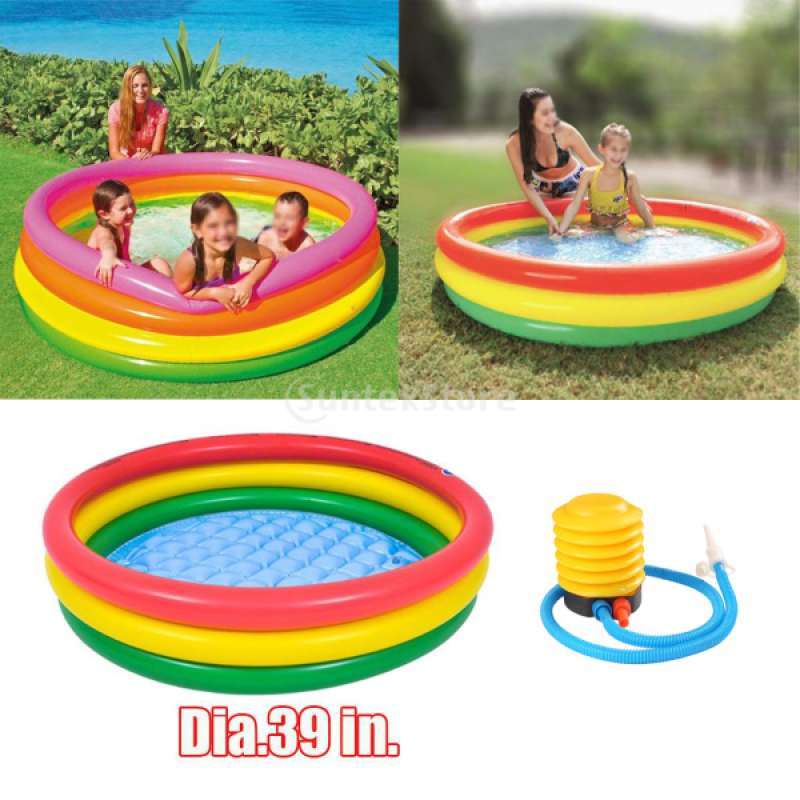 Jual 100cm Inflated Swimming Pool Water Paddling Pools & Air Pump For