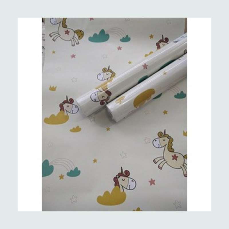 Promo 10 Meter Wallpaper Sticker Dinding kamar Motif Kuda Pony Bahan