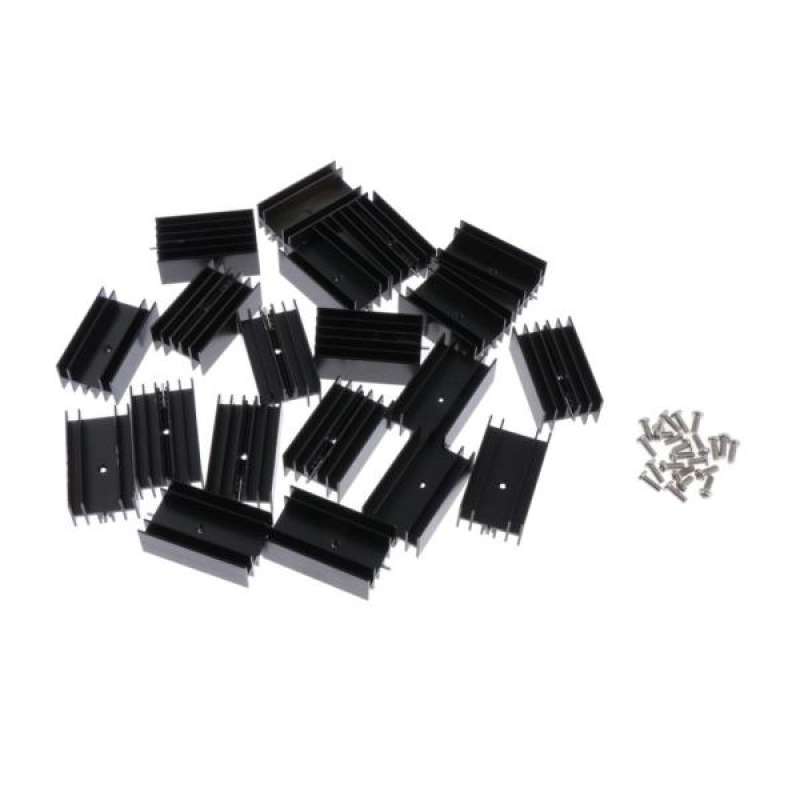 Promo 20x Transistor MOSFET Heatsink Mini Aluminium 7805 Cooling Fin