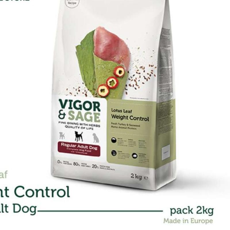 Jual Vigor & Sage Lotus Leaf Weight Control Regular Adult Dog Food 2 Kg