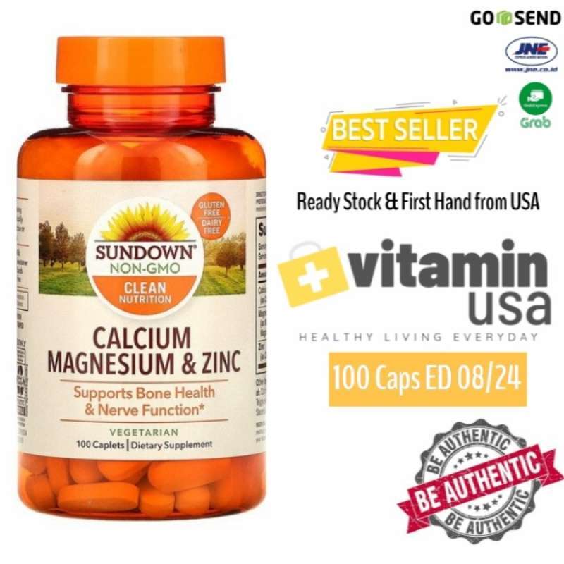 Jual Sundown Naturals Calcium Magnesium & Zinc 100 Caplets Di Seller
