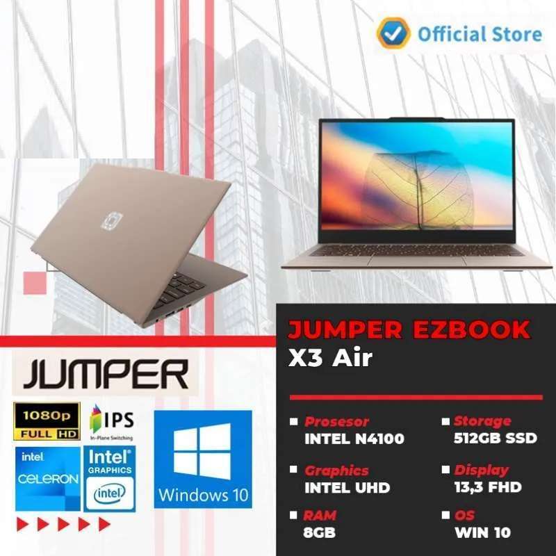 Jual Laptop Jumper Ezbook X3 Air N4100 8gb 256ssd 13.3 Fhd Ips