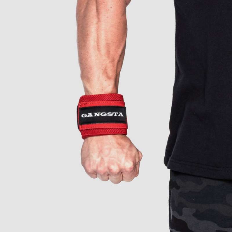 Jual Gangsta Flex Wrist Wraps Red Stiff Ipf Approved Support Wrap Mark