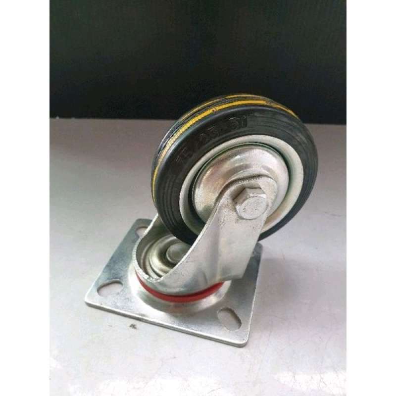 Jual roda karet troli Roda karet hidup ( bisa berputar ) diameter 3 ...