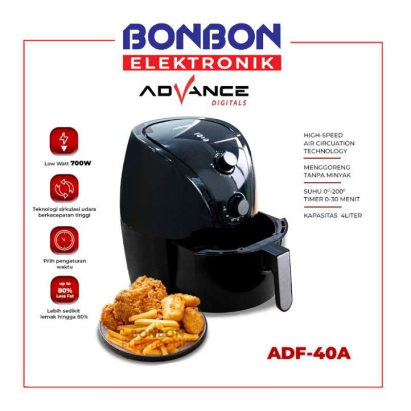 Promo Advance Electric Air Fryer Adf40A 700 Watt 4L / Adf 40A