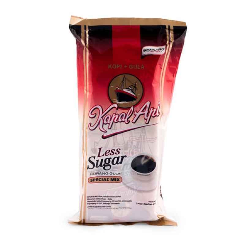 Jual KAPAL API Kopi Hitam Rendah Gula Kemasan 10 Sachet KAPALAPI Less