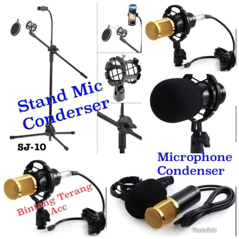 Jual Stok Terbatas Condenser Microphone Bm 800 Plus Splitter Mic With