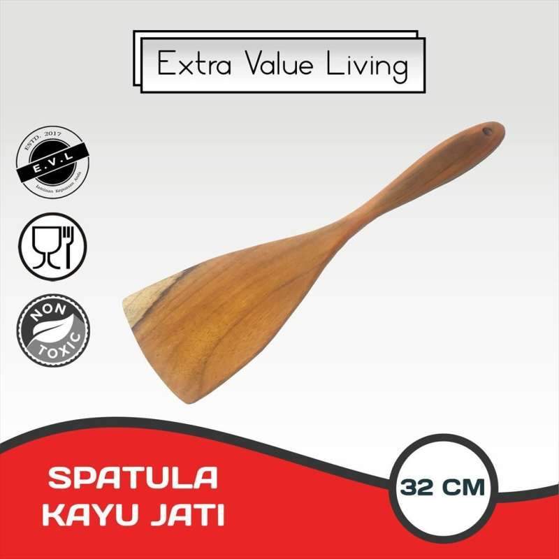 Promo Spatula Kayu Jati Sutil Sodet Kayu Wooden Spatula EVLSKG01KTK