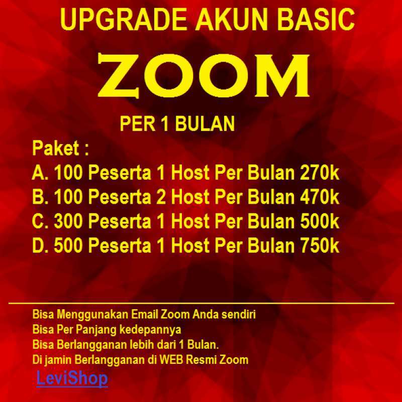 Jual Zoom premium pro 1 bulan - Zoom Meeting business - Zoom langganan