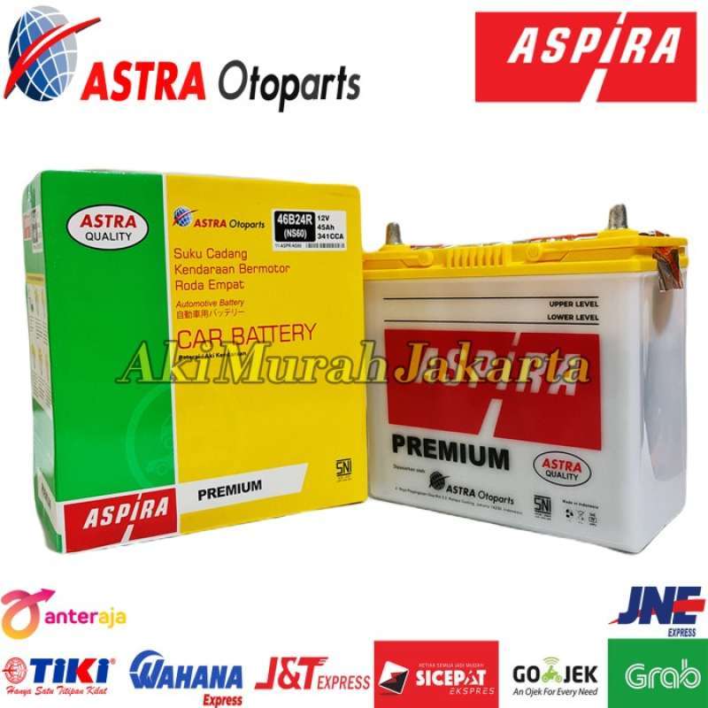 Jual Aki Mobil Daihatsu Terios ASPIRA ASTRA NS60 Aki Basah 12V / 45 Ah