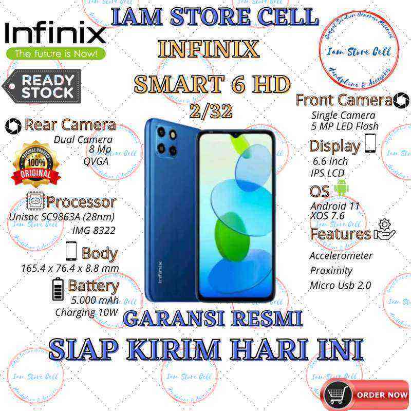 Promo Infinix Smart 6 HD 2/32Gb Garansi Resmi Diskon 13% di Seller Iam ...