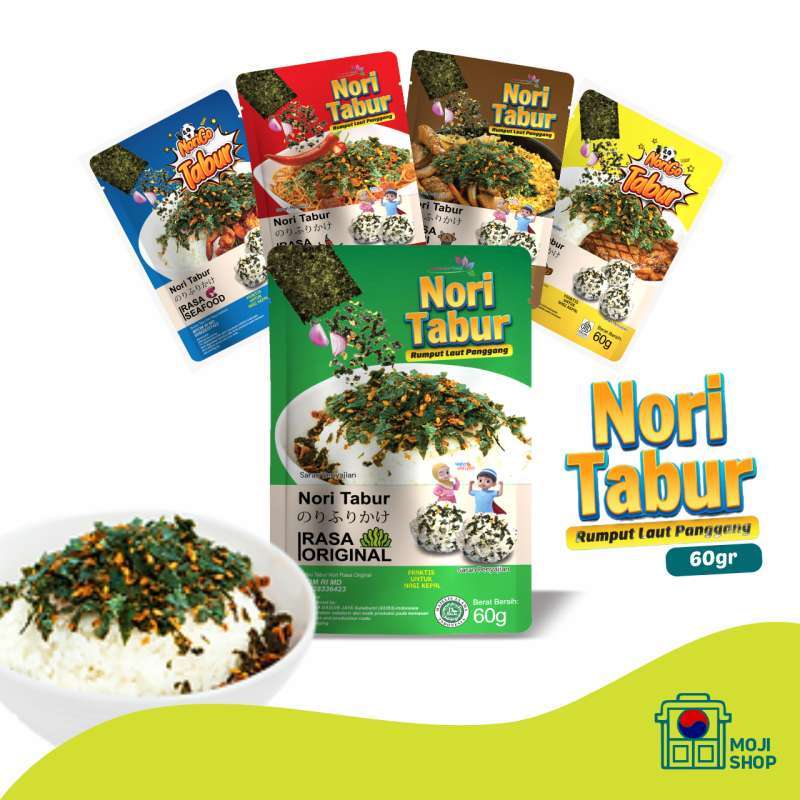 Promo Nori Tabur 60gr Instant Rumput laut Panggang Original Sapi Pedas