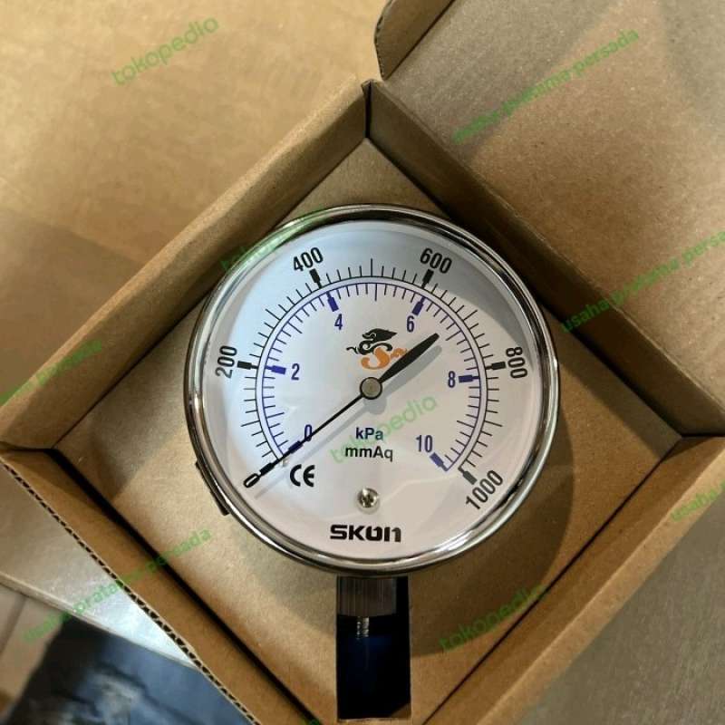 Jual Low Pressure Gauge 3 / 75 Mm X 10 Kpa (1000 Mmaq) X 3/8 Bt Skon Di