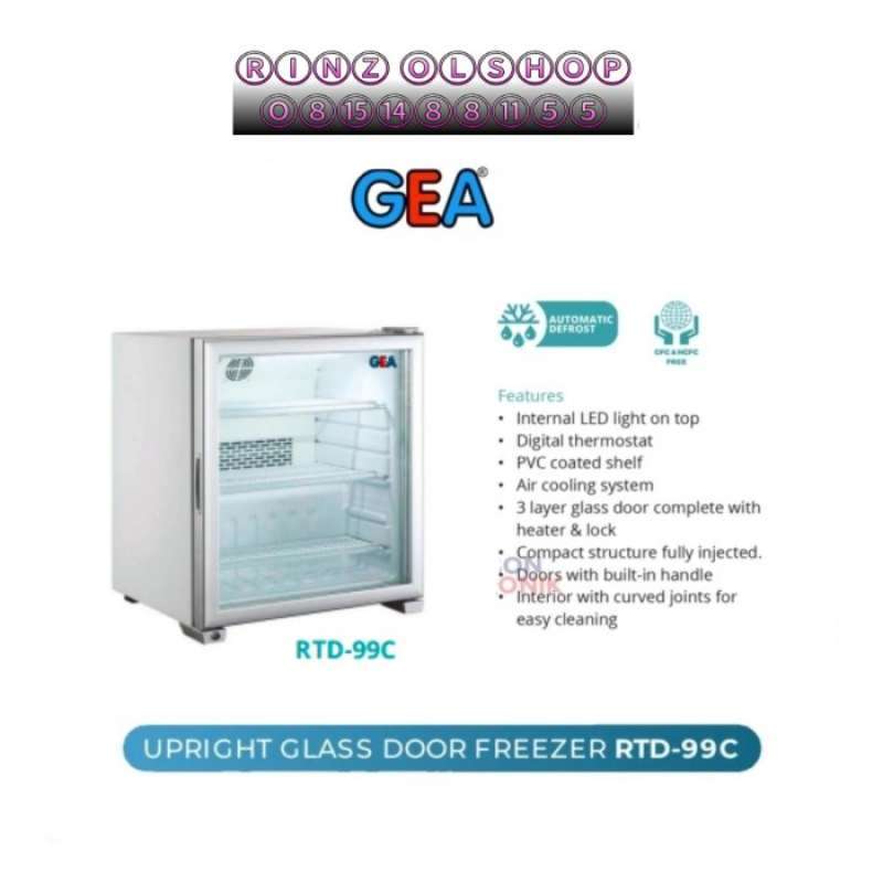 Promo Showcase Freezer Gea Rtd99C Upright Glass Door Freezer Rtd99C
