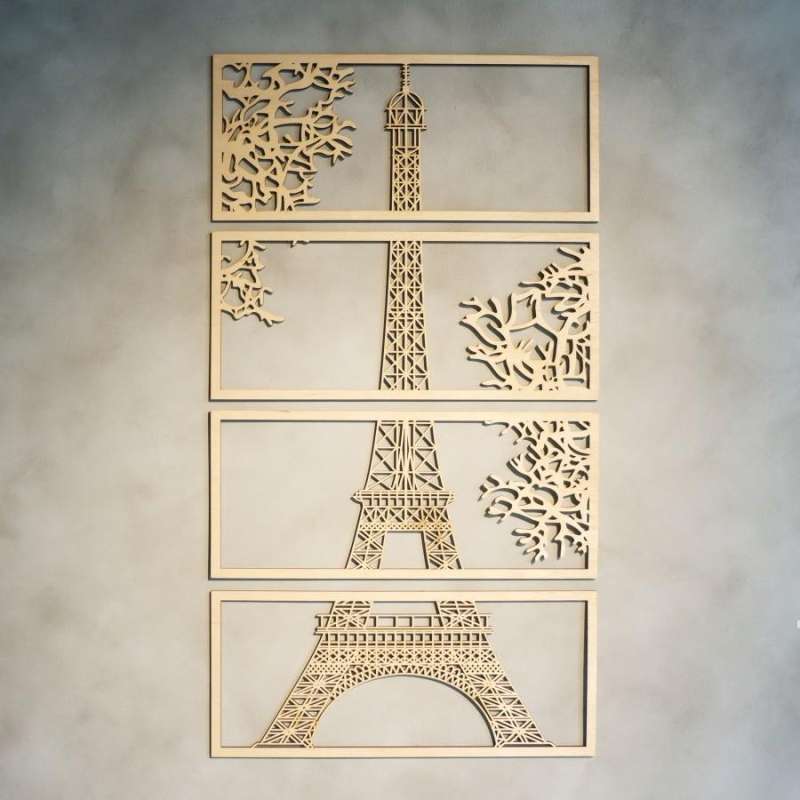 Jual Hiasan Dinding Laser Cut Menara Eiffel | Wall Decor Laser Cut Kayu