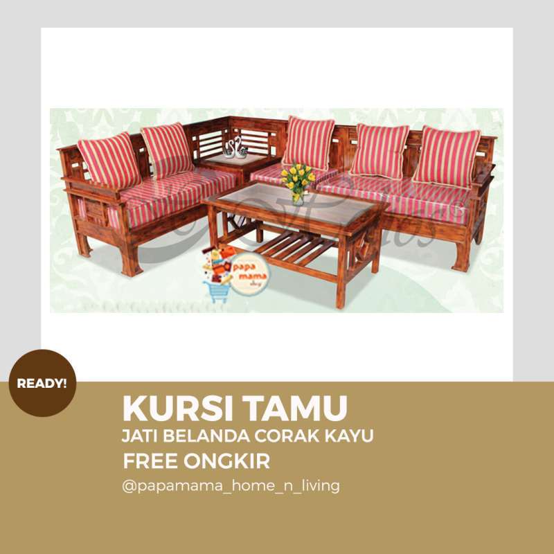 Jual Sofa Tamu Sudut Jepara FullSet Kursi Tamu Sudut Kayu Jati Tipe