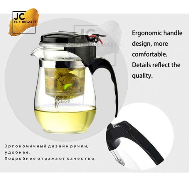 Promo Tea Infuser Pot 750ml Push Button Teko Teh Saringan Kaca