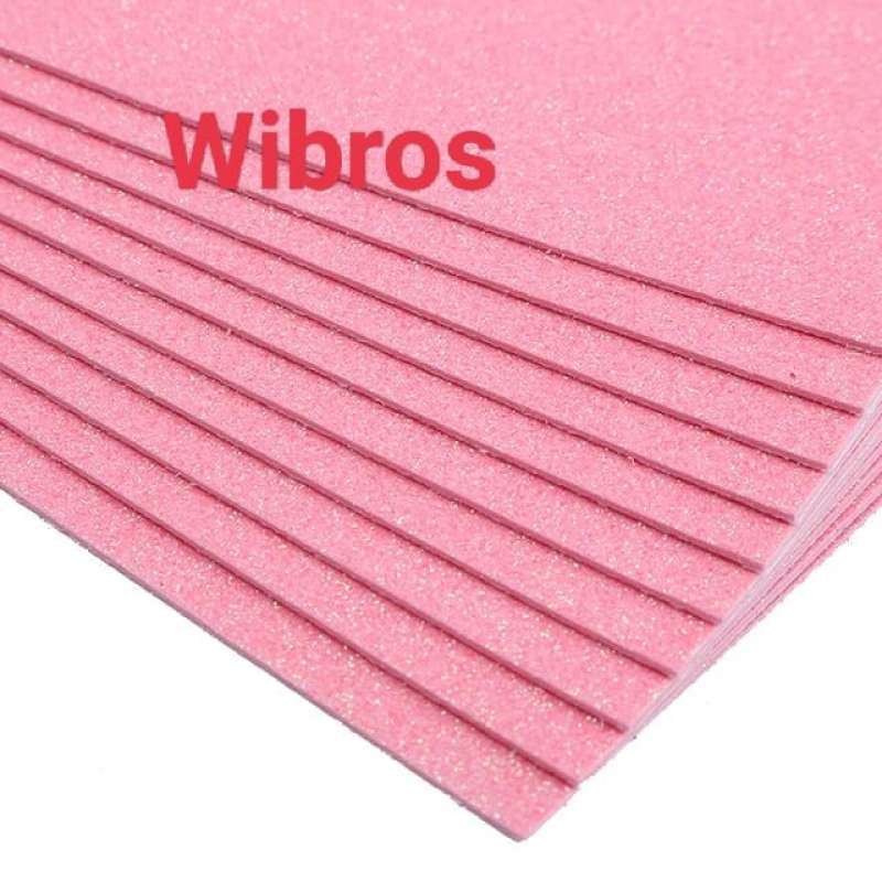 Jual eva foam art glitter papel goma eva sparkling 40x60cm Pink di