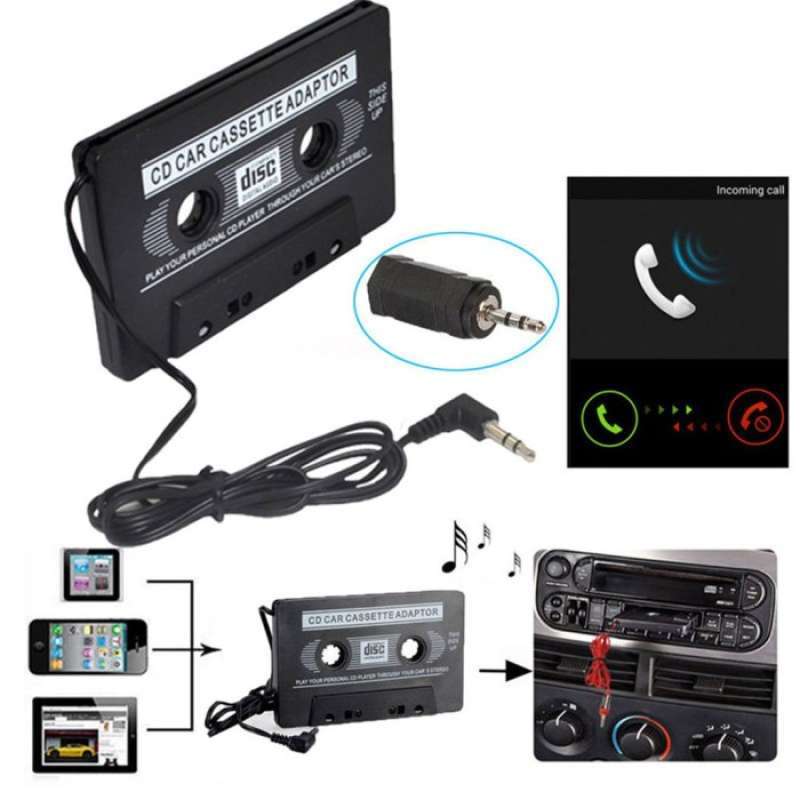 Jual Adaptor Kaset Tape Car Audio Mobil Kabel AUX Cassette Adapter 3
