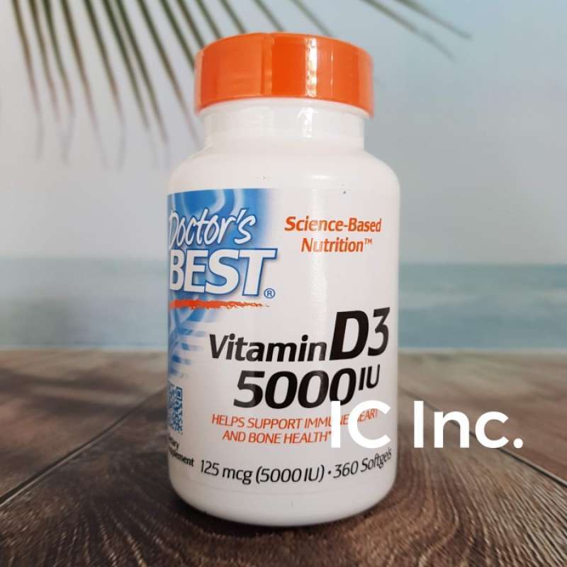 Promo DOCTOR BEST VITAMIN D3 5000 IU, 360 SOFTGELS Diskon 33 di Seller