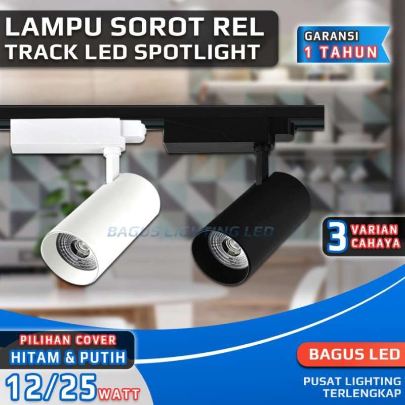 Promo Lampu Rell Track Led Sorot Lampu Rel Tracklight Spotlight 12w/25w ...