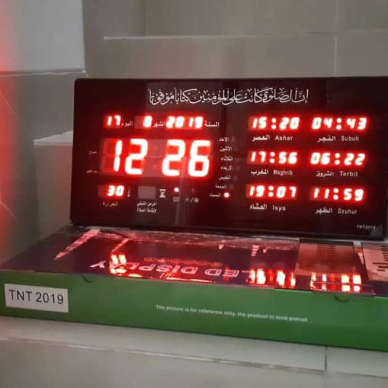 Promo Jam Adzan Masjid Waktu Sholat 5 Waktu Adzan Solat Led Digital Tnt