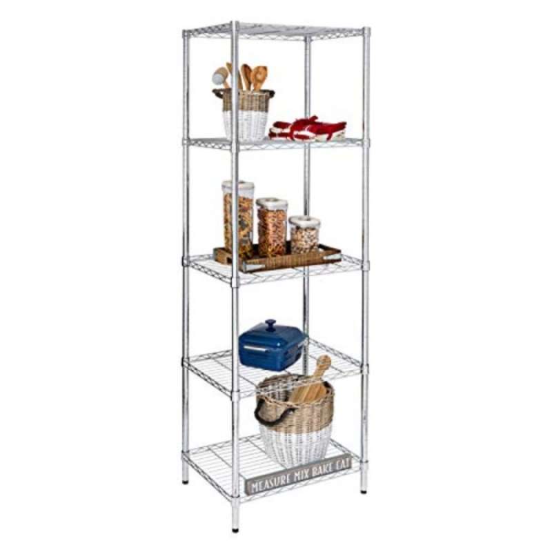 Promo HoneyCanDo SHF0054 5tier chrome shelving unit, 250 lbs Diskon