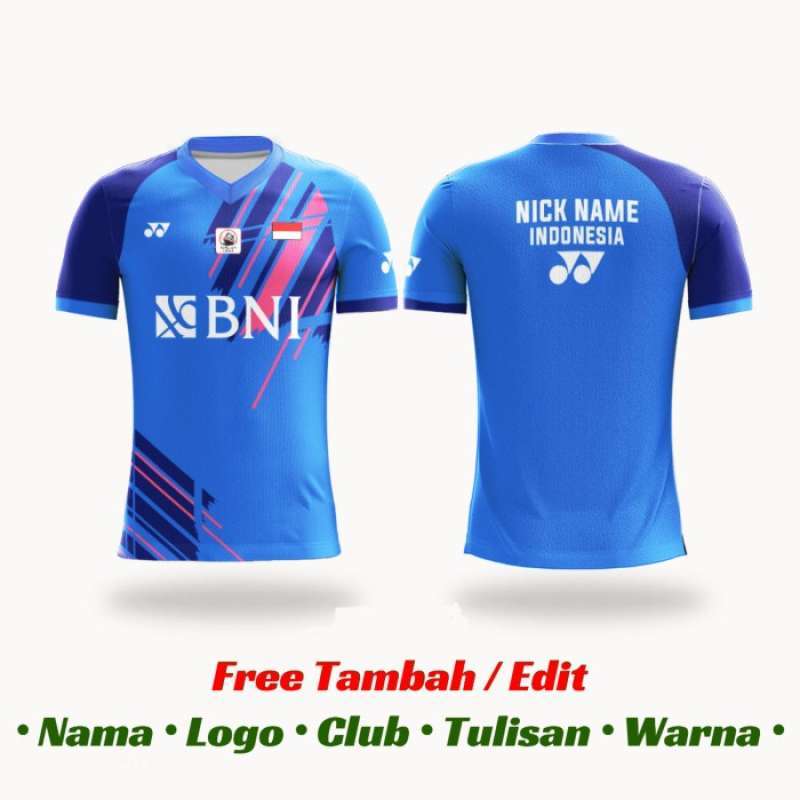 Promo Jersey Bulutangkis Custom | Baju Kaos Badminton Dryfit Custom Printing Diskon 33% di 