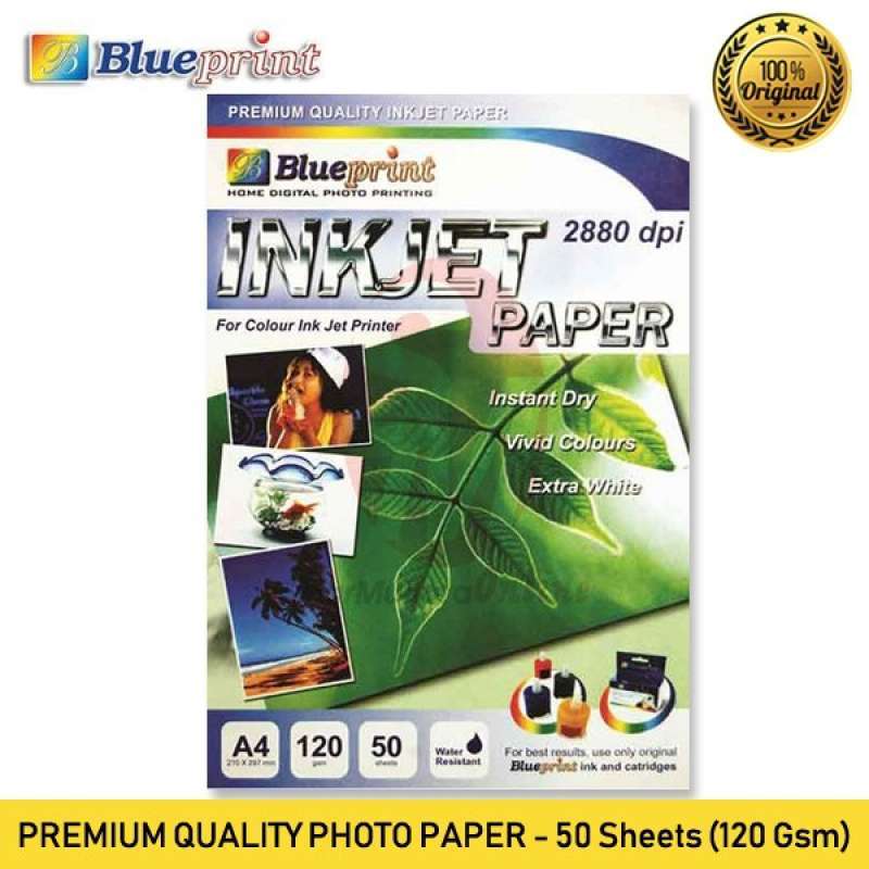 Jual Blueprint Inkjet Photo Paper 50sheet A4 120gsm Di Seller Simura