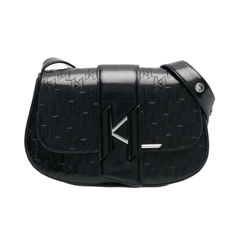 Jual Karl Lagerfeld K/saddle Monogramembossed Shoulder Bag Black Di