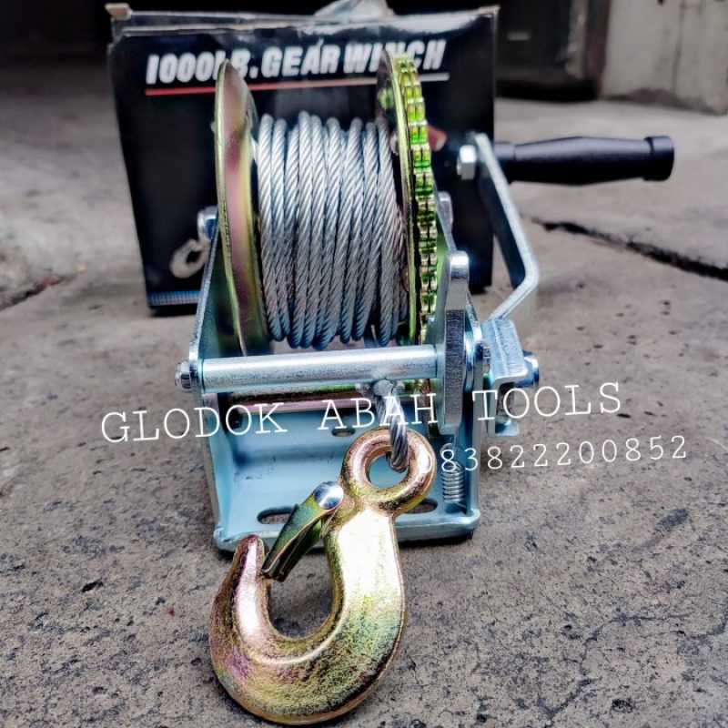 Promo Katrol Kerekan Manual 500 Kg Hand Winch 1000 Lbs Gear Winch