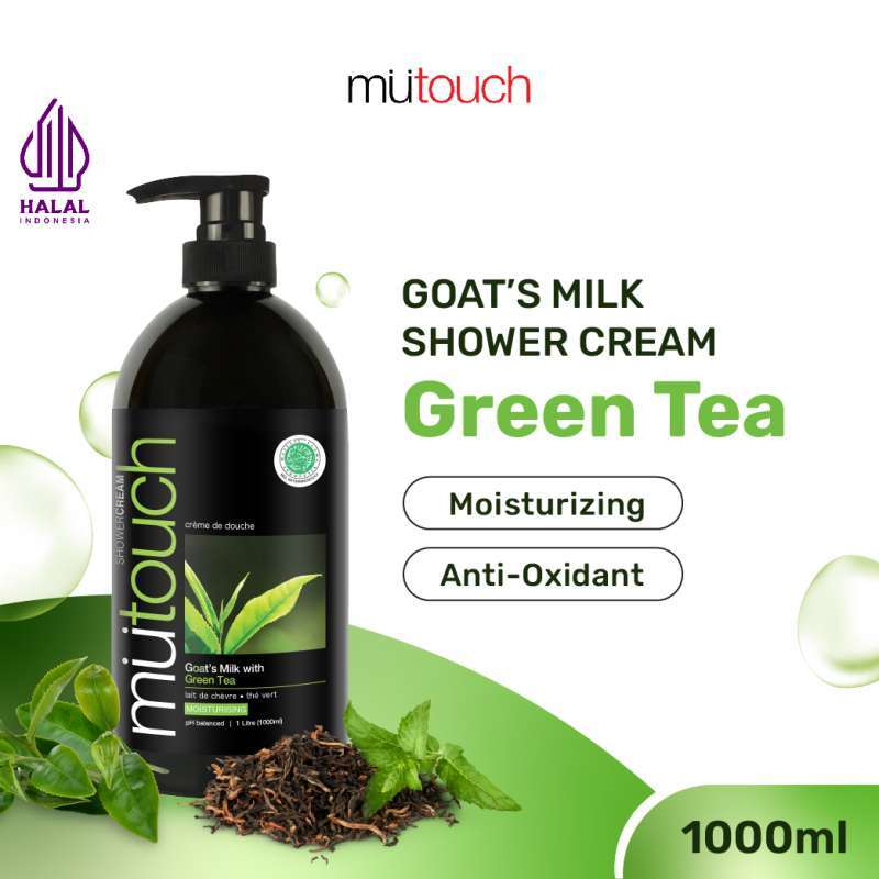 Promo Mutouch Goat's Milk Shower Cream Green Tea 1000ml (sabun Mandi