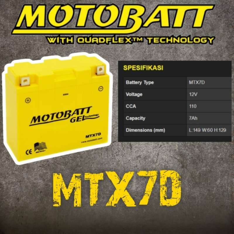 Promo MTX7D MOTOBATT AKI KERING MOTOR HONDA TIGER 2000 Diskon 23% di