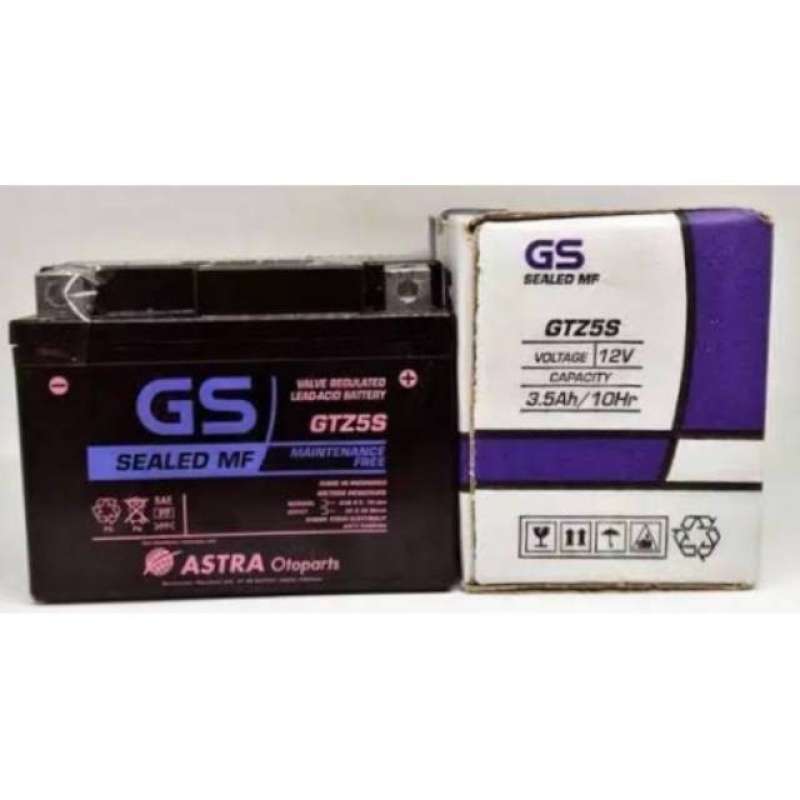 Jual GTZ-5s Aki GS Astra Kering GTZ5S MF Accu Motor Honda Yamaha di