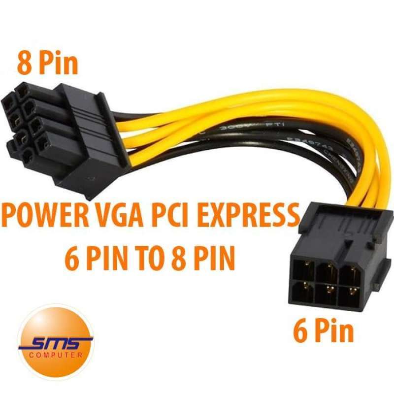 Jual Kabel Power Vga Adapter 6 Pin To 8 Pin 6pin 8pin Pcie Pcie