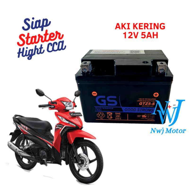 Promo Aki Motor Honda Revo GTZ5S GS Y Accu Kering Diskon 23% di Seller