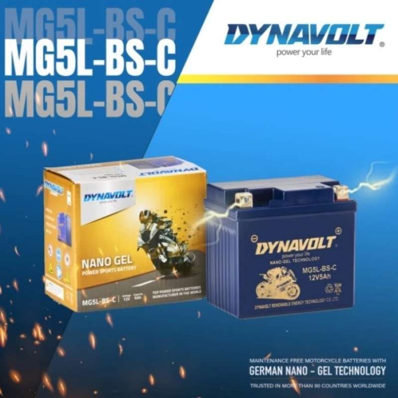 Promo Aki Motor Honda Beat Scoopy ISS Dynavolt Nano Gel MG5L-BS-C 5AH