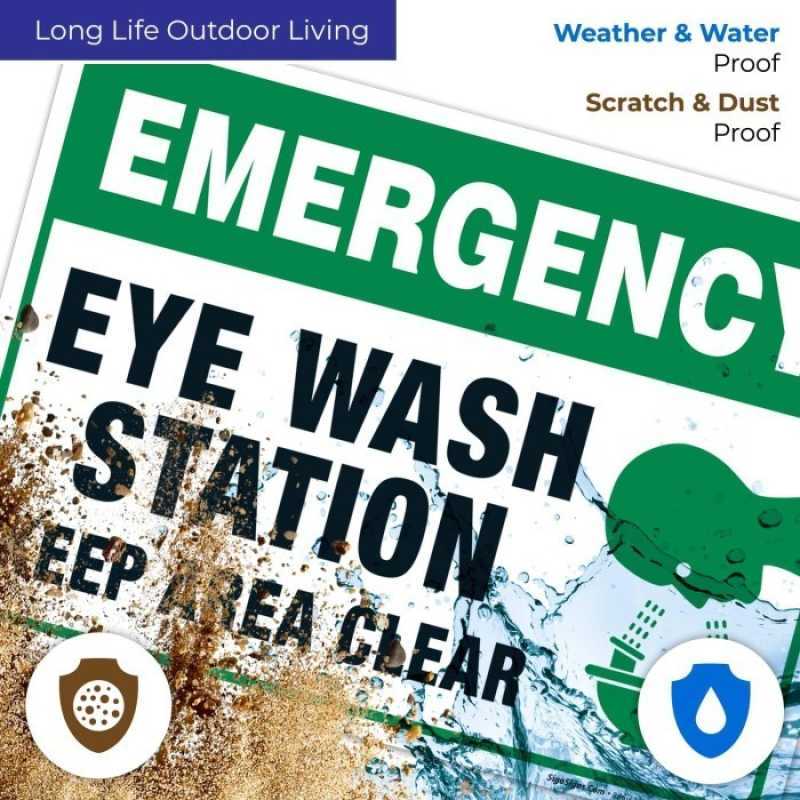 Promo Eye Wash Station Signs, Emergency Sign, 10x7 Rust Free Aluminum ...