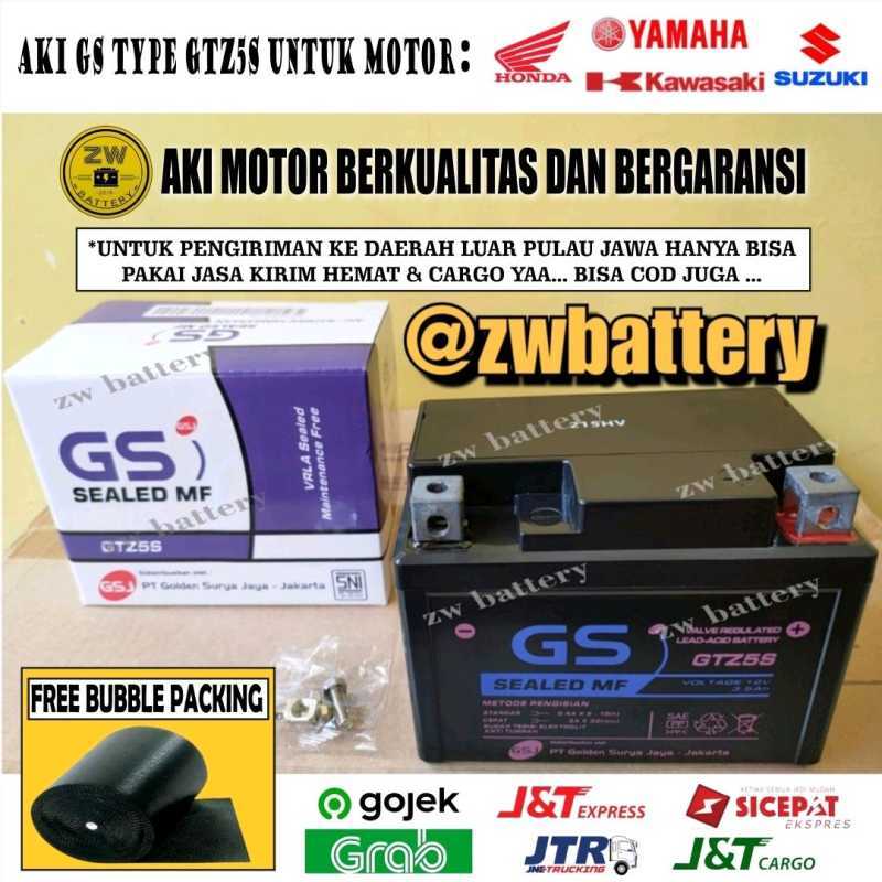 Jual Aki motor Honda Beat -Vario 110 -Supra X 125 GTZ5S GS MF Aki
