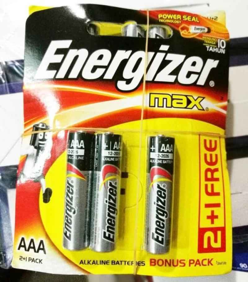 Jual Baterai Alkaline Energizer Max AAA isi 2+1 / Battery A23 3 pcs di