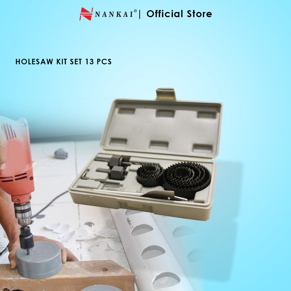 Jual Nankai Mata Bor Kayu / Hole Saw Kit 13 Pcs Set Terbaru Oktober