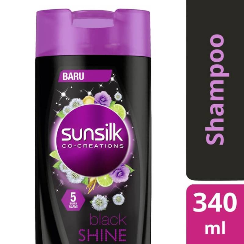â Sunsilk Shampoo Black Shine 340ml Terbaru September 2021