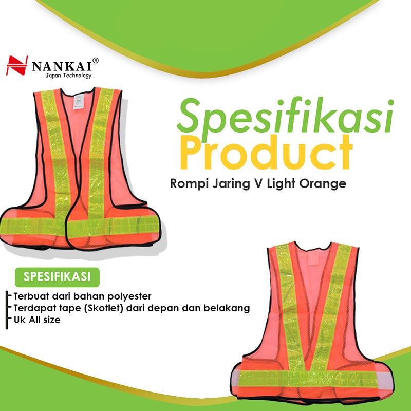 Jual Nankai Pengaman Jaring V Orange Rompi Proyek Online