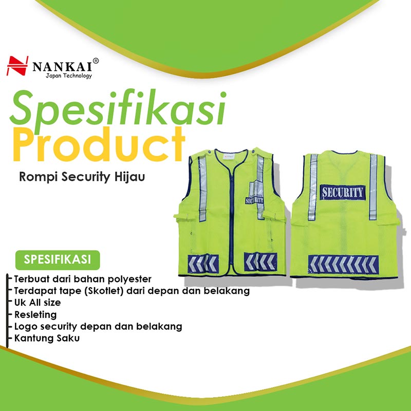 Jual Nankai Pengaman Security Hijau Rompi Proyek Online
